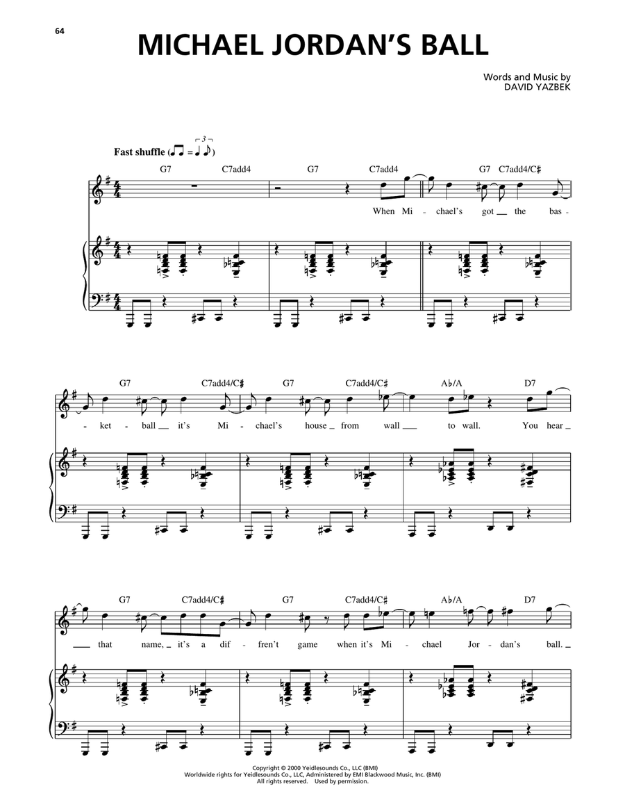 Michael Jordan's Ball (from The Full Monty) Voice scores gallery preview page 1