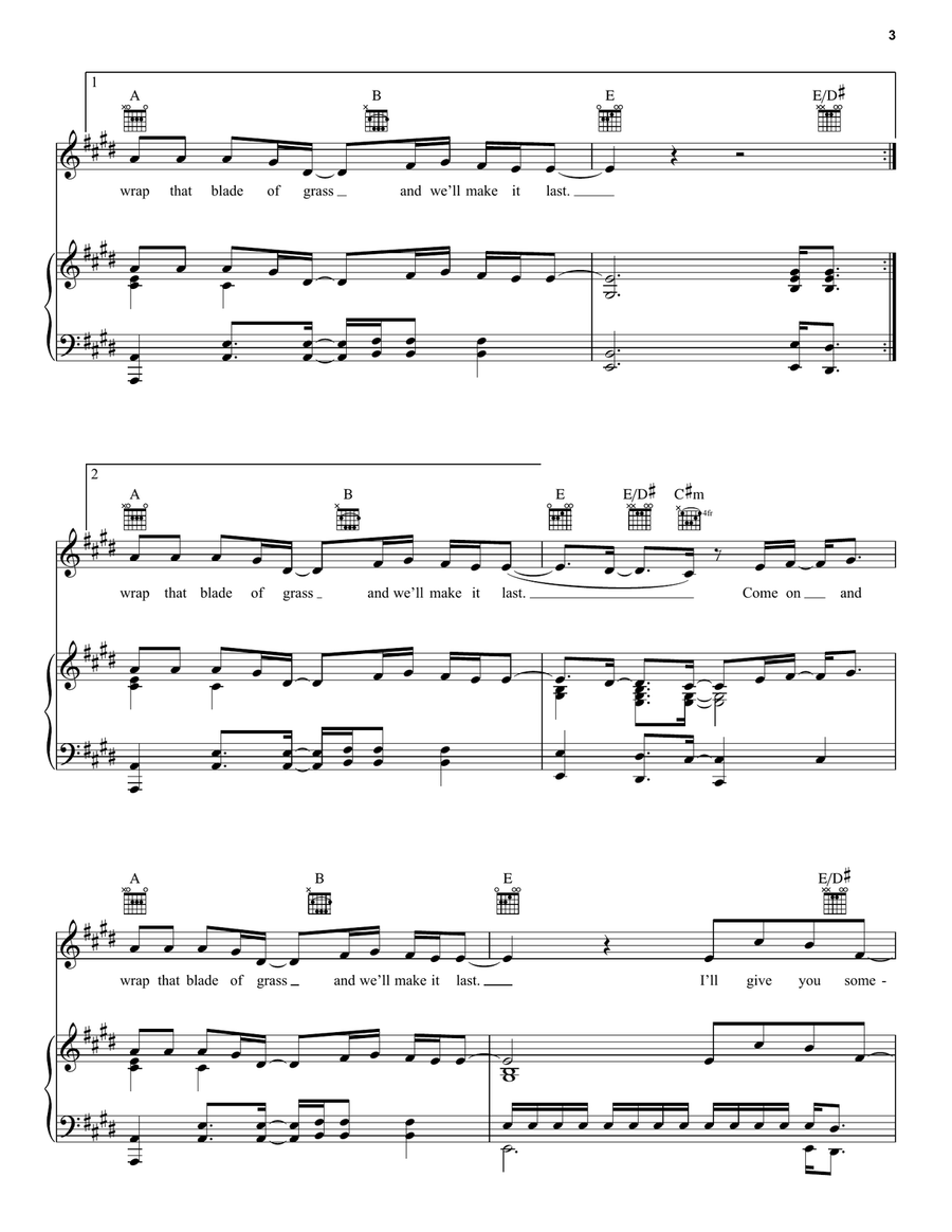 Blade Of Grass Blade Of Grass Piano, Vocal, Guitar scores gallery preview page 3