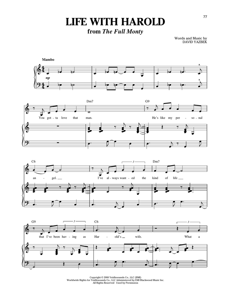 Life With Harold (from The Full Monty) Voice scores gallery preview page 1