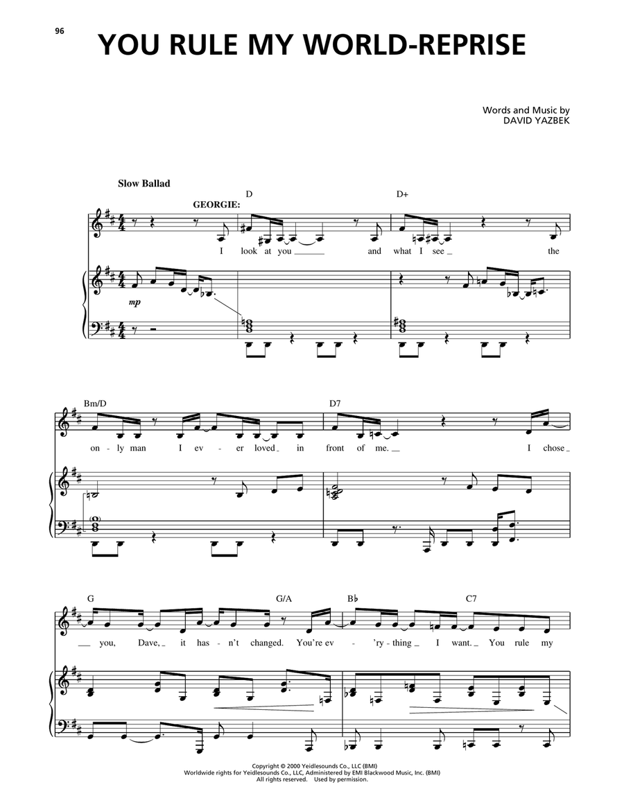 You Rule My World (Reprise) (from The Full Monty) Voice scores gallery preview page 1