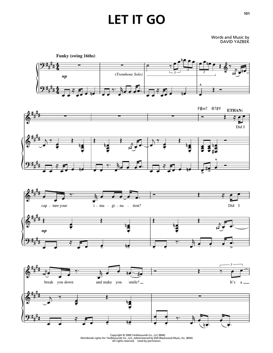 Let It Go (from The Full Monty) Voice scores gallery preview page 1