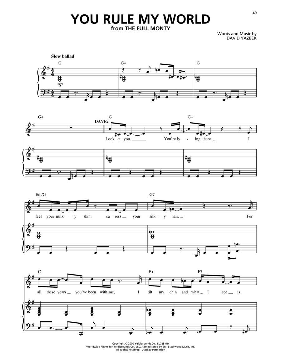 You Rule My World (from The Full Monty) Voice scores gallery preview page 1