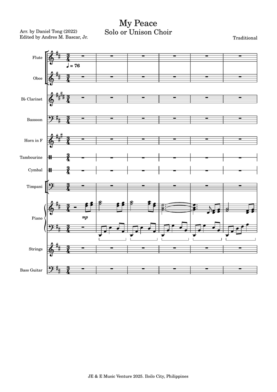 My Peace My Peace A Cappella scores gallery preview page 1