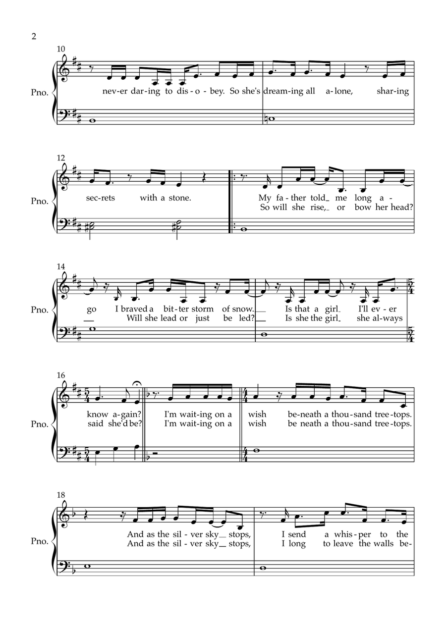 Waiting On A Wish Waiting On A Wish Easy Piano scores gallery preview page 2