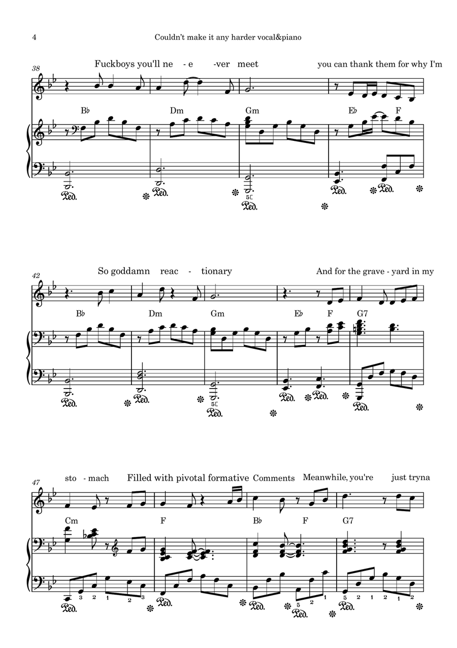 Couldn't Make It Any Harder Piano, Vocal scores gallery preview page 4