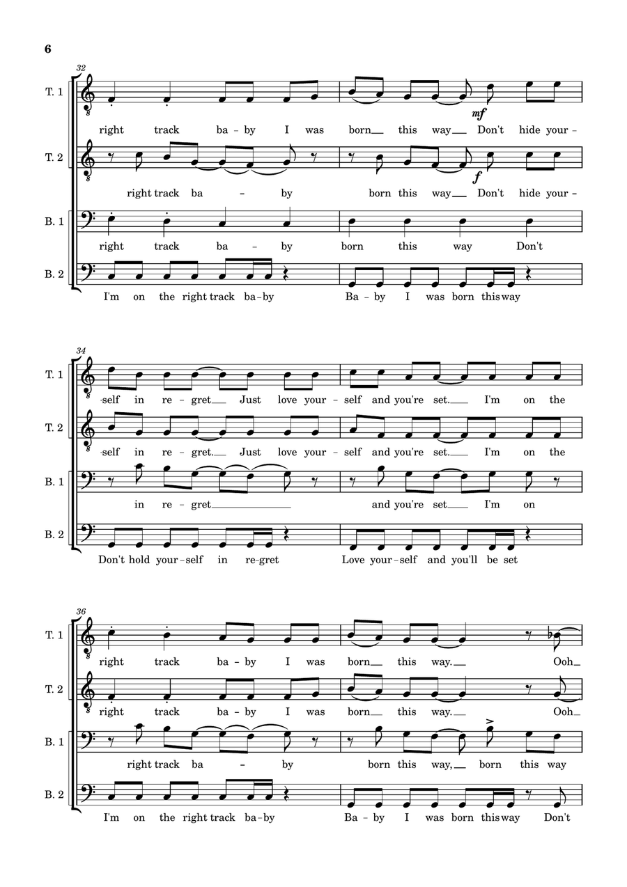 Born This Way Born This Way TTBB scores gallery preview page 6
