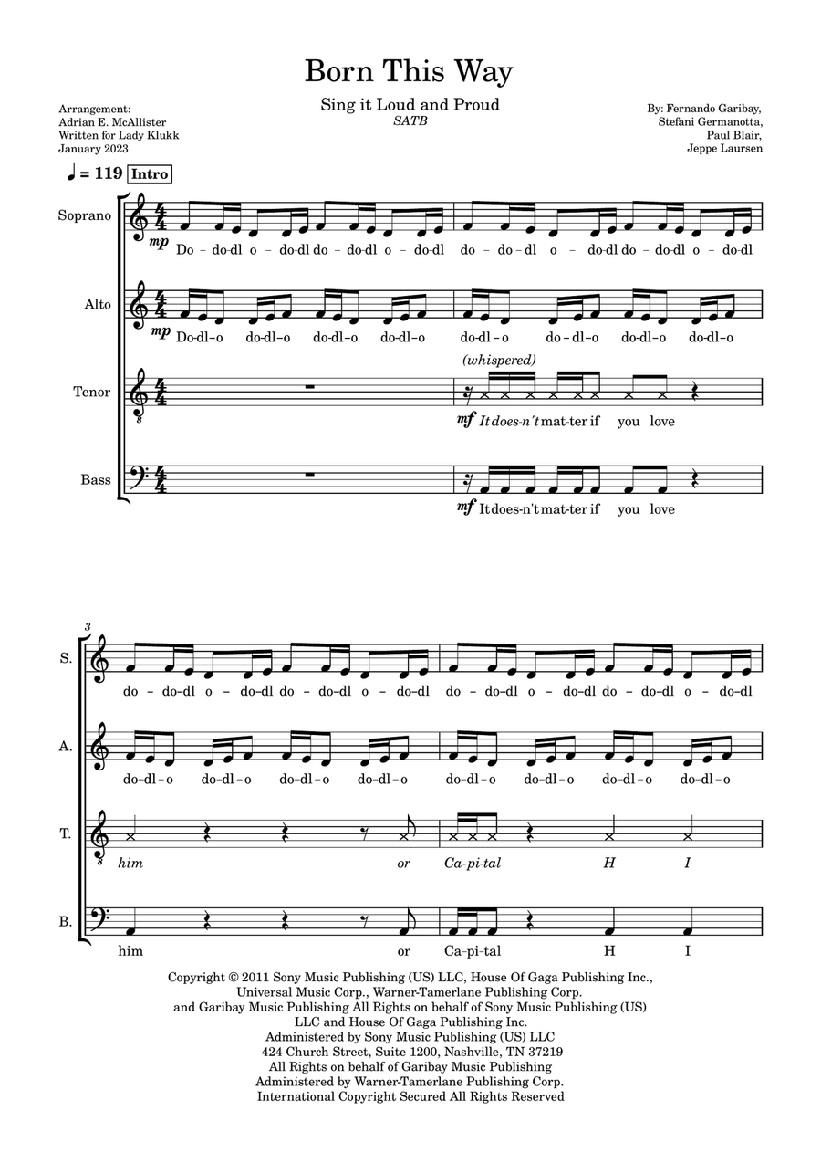 Born This Way Born This Way 4-Part scores gallery preview page 1