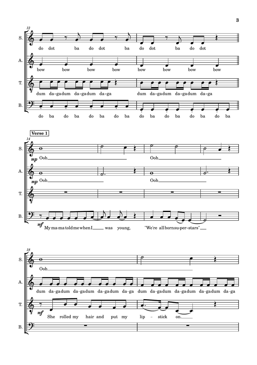 Born This Way Born This Way 4-Part scores gallery preview page 3