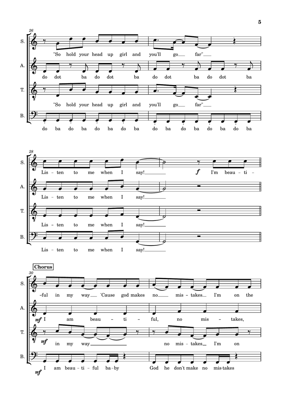 Born This Way Born This Way 4-Part scores gallery preview page 5