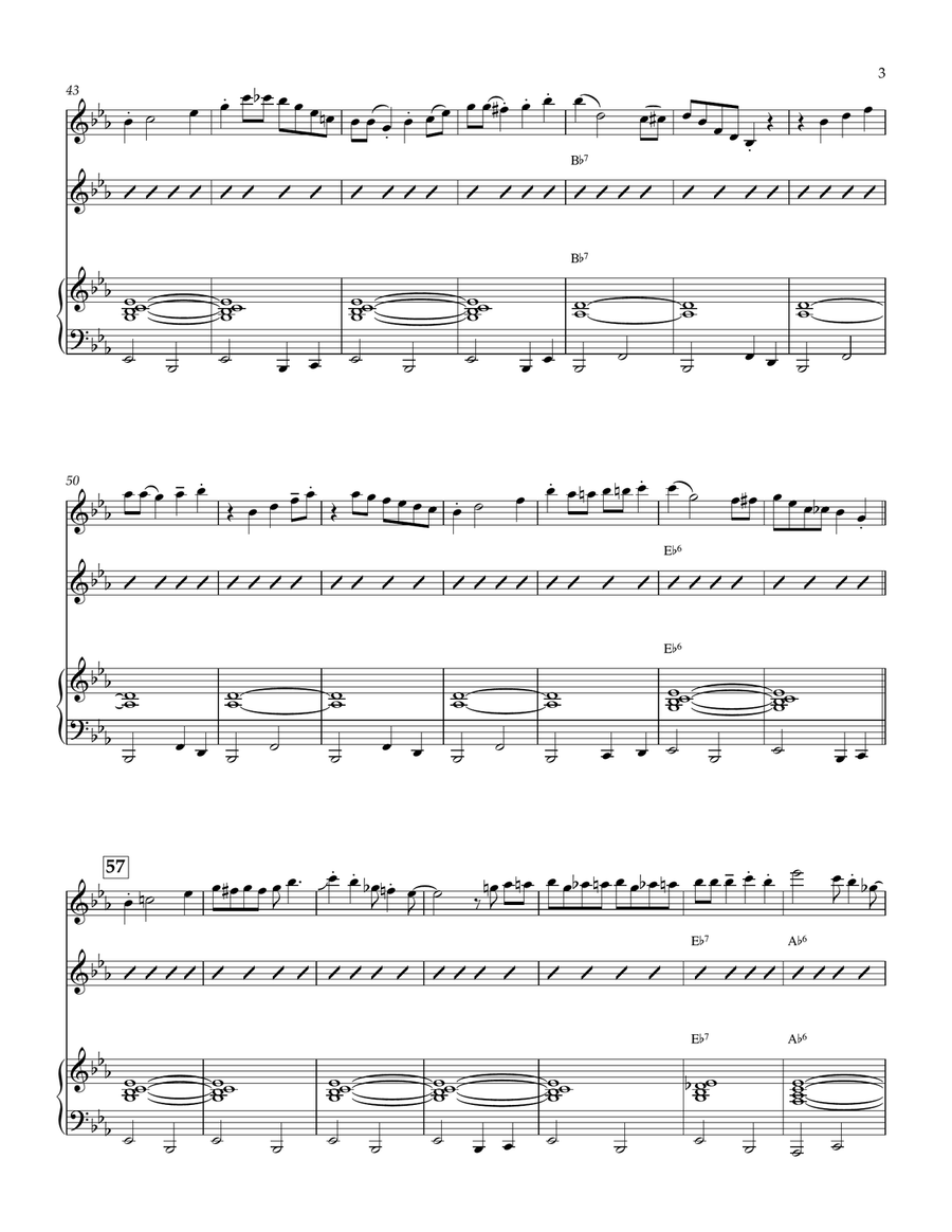Bill Bailey, Won't You Please Come Home (with Violin & Piano, 2 or 3 players) Small Ensemble scores gallery preview page 3