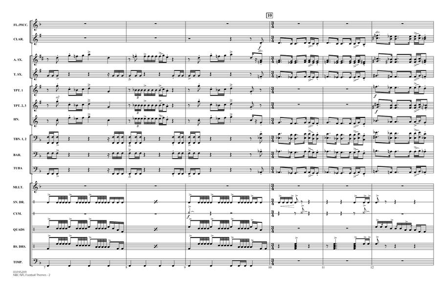 NBC NFL Football Themes (arr. Paul Lavender) - Full Score Marching Band scores gallery preview page 2