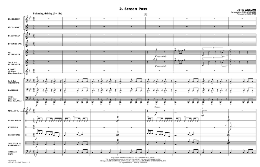 NBC NFL Football Themes (arr. Paul Lavender) - Full Score Marching Band scores gallery preview page 4