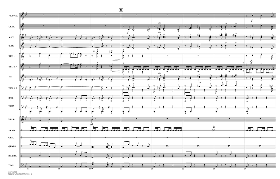 NBC NFL Football Themes (arr. Paul Lavender) - Full Score Marching Band scores gallery preview page 6