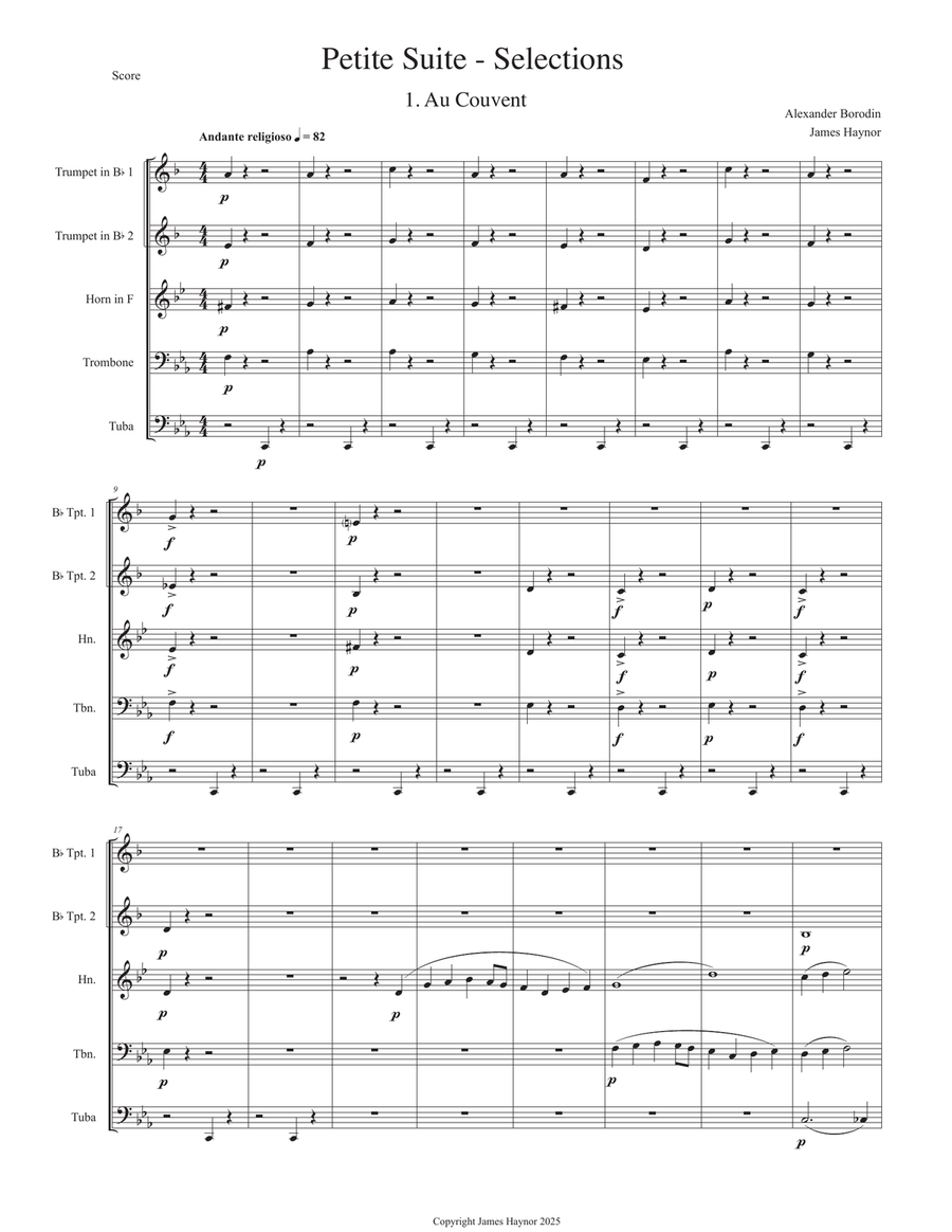 Petite Suite - Selections for Brass Quintet Brass Quintet scores gallery preview page 3