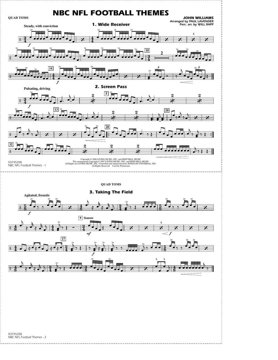 NBC NFL Football Themes (arr. Paul Lavender) - Quad Toms Marching Band scores gallery preview page 1
