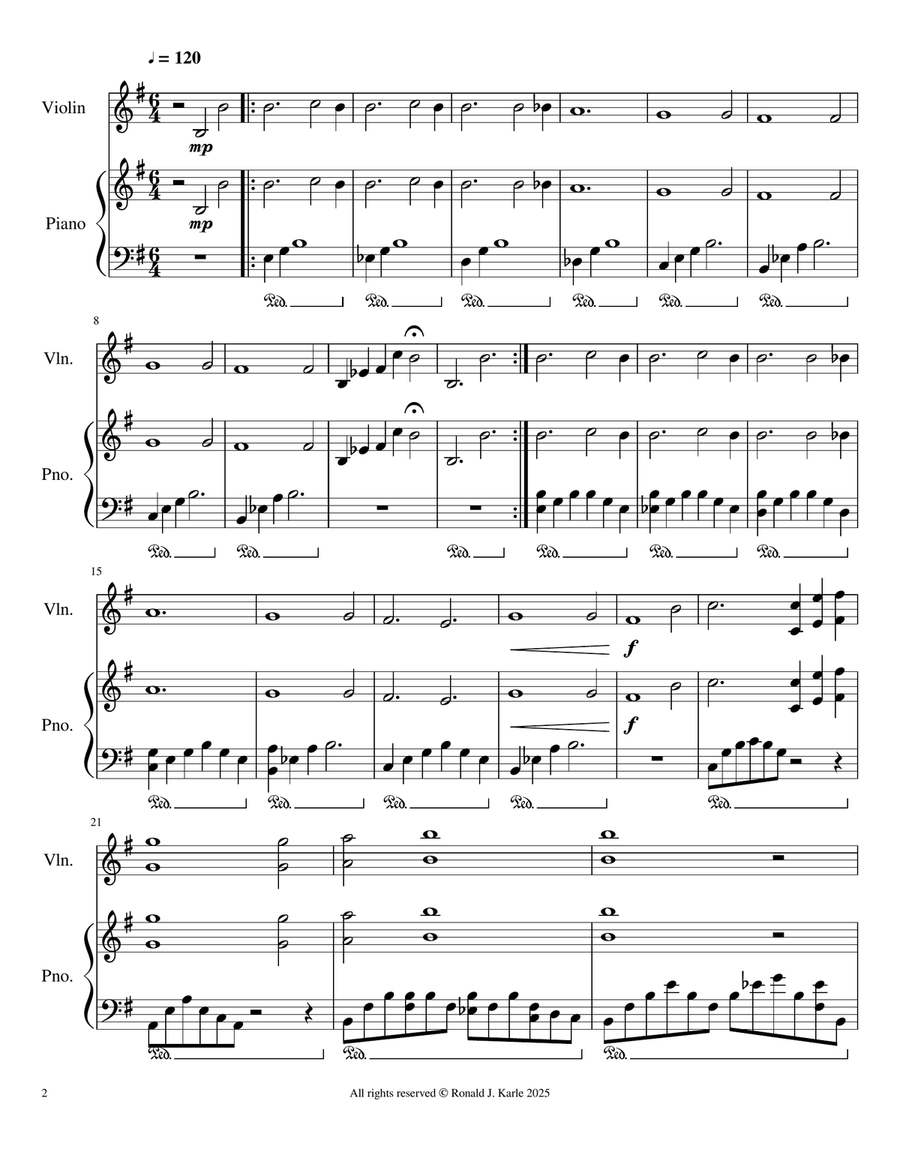 A Gentle Morning Wish For Violin Violin Solo scores gallery preview page 2