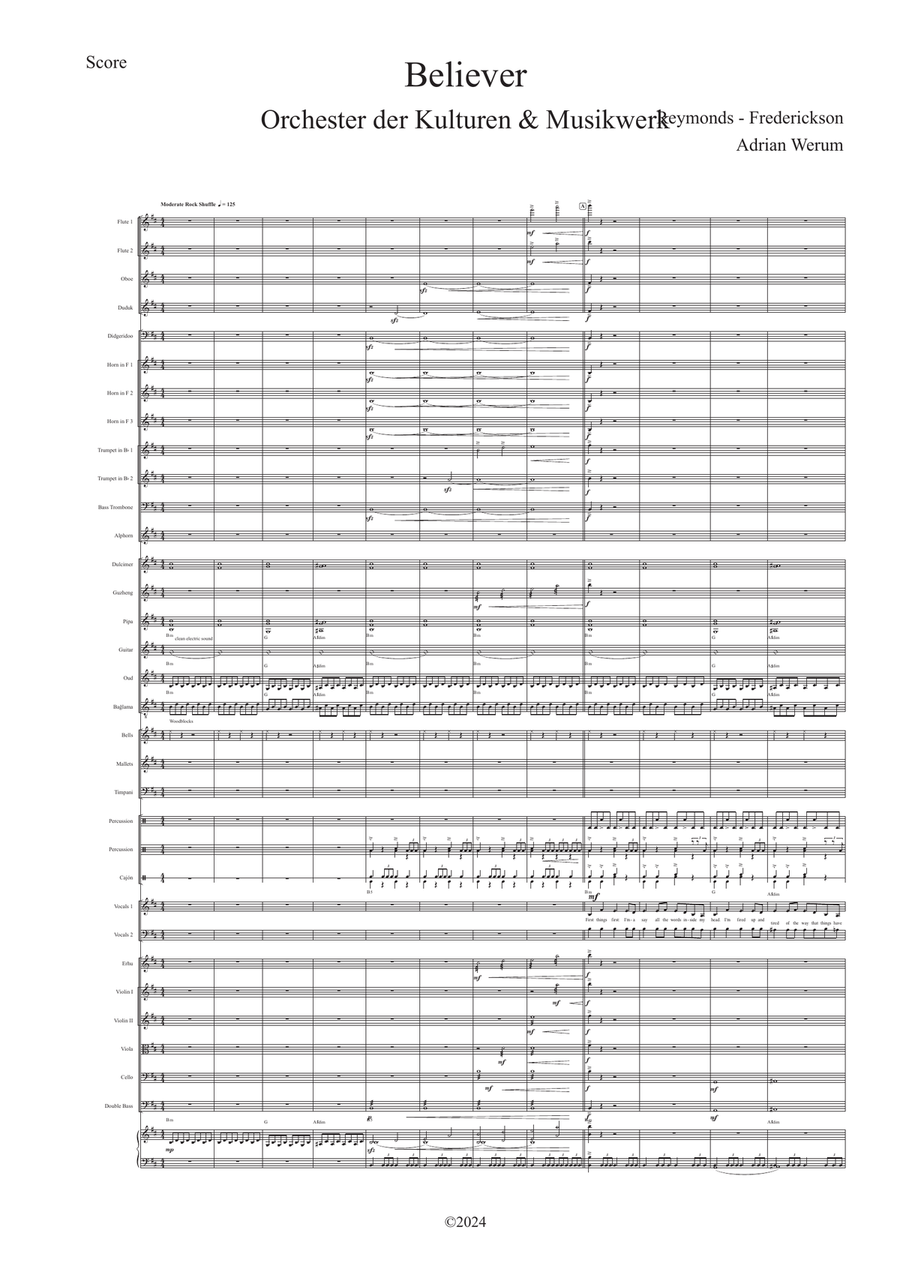 Believer Believer Full Orchestra scores gallery preview page 1