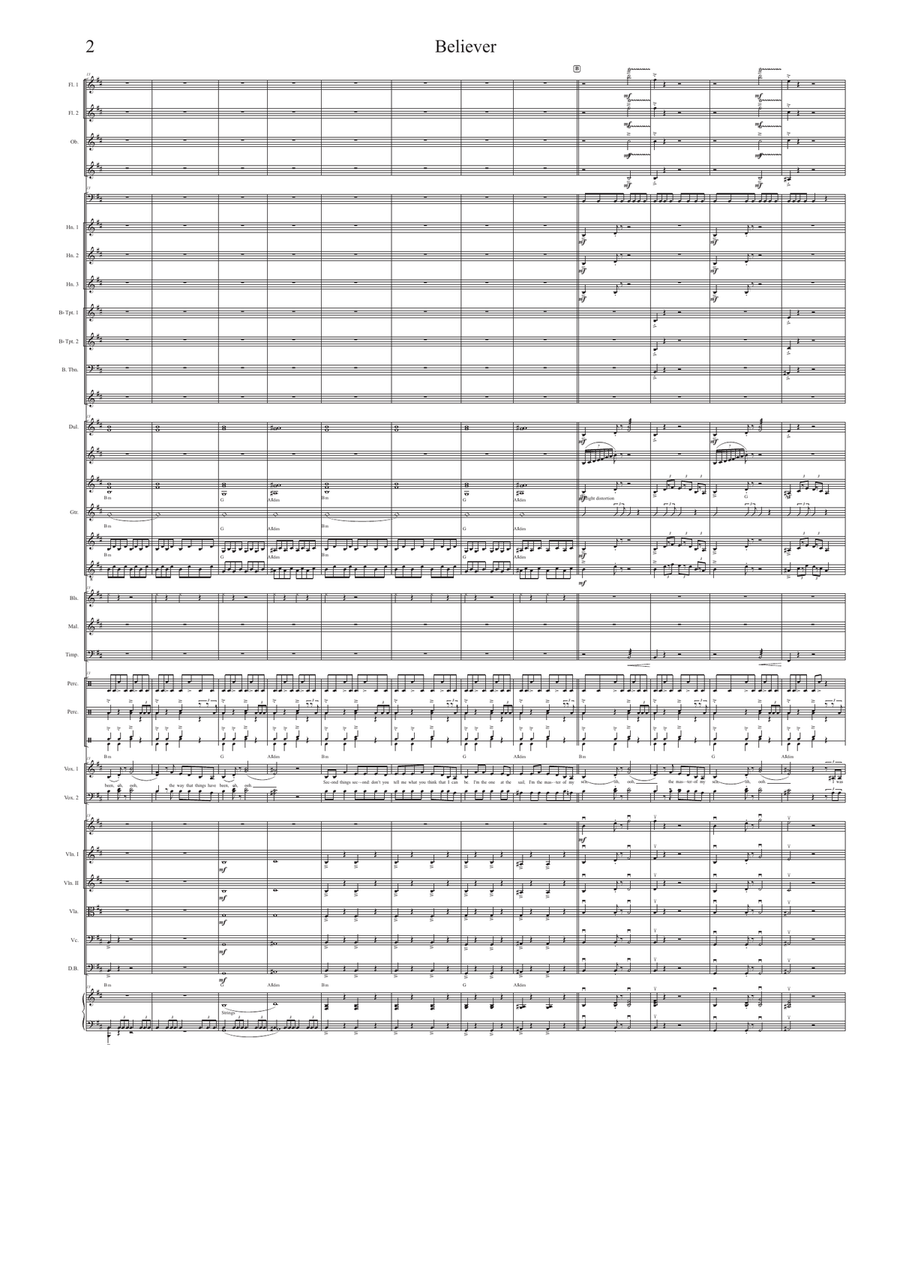 Believer Believer Full Orchestra scores gallery preview page 2