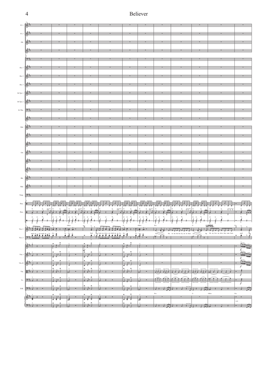 Believer Believer Full Orchestra scores gallery preview page 4