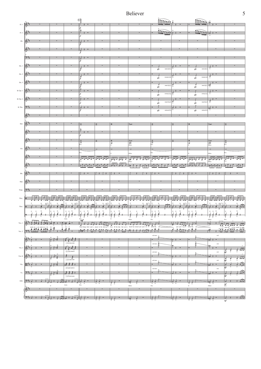 Believer Believer Full Orchestra scores gallery preview page 5