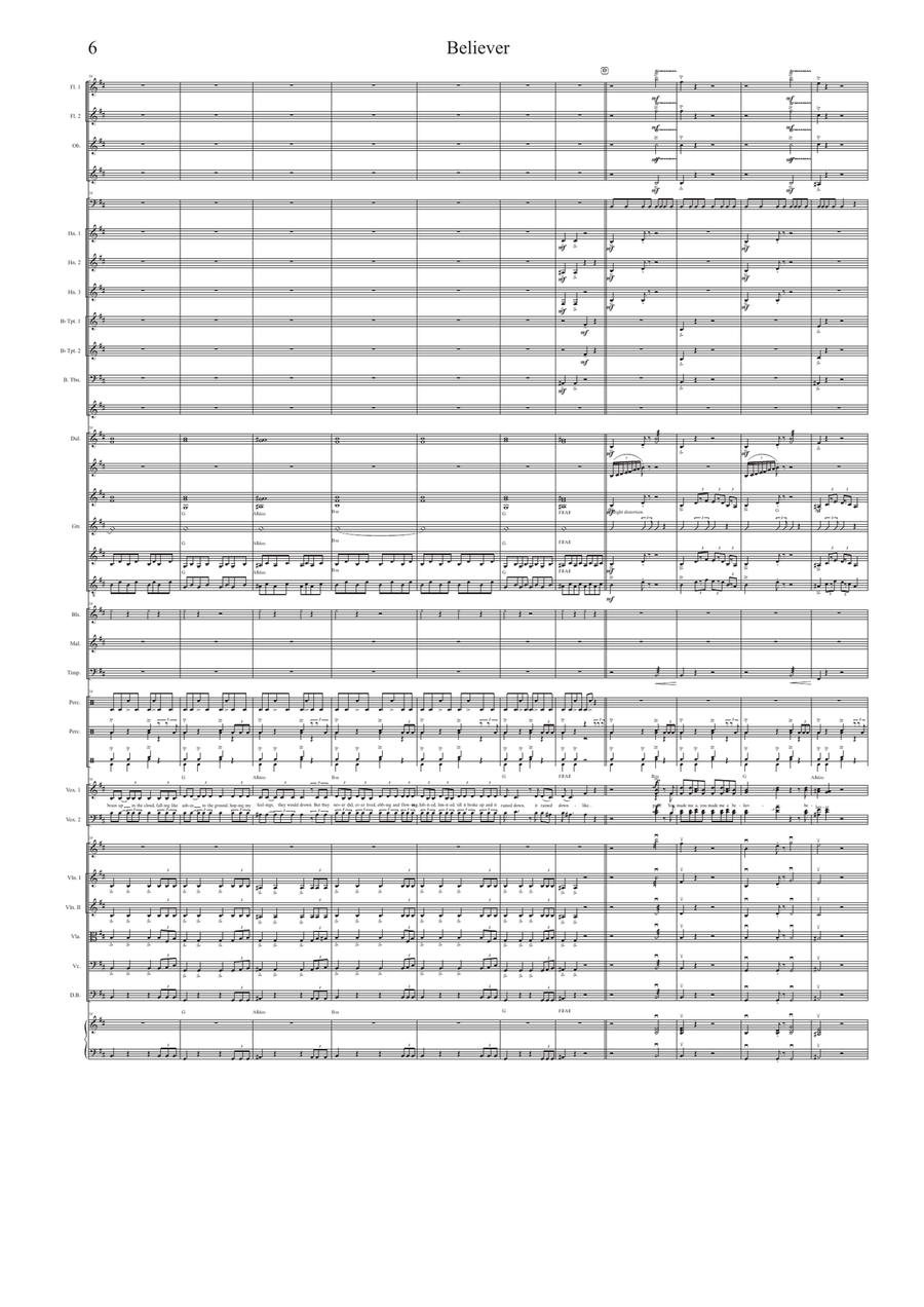 Believer Believer Full Orchestra scores gallery preview page 6