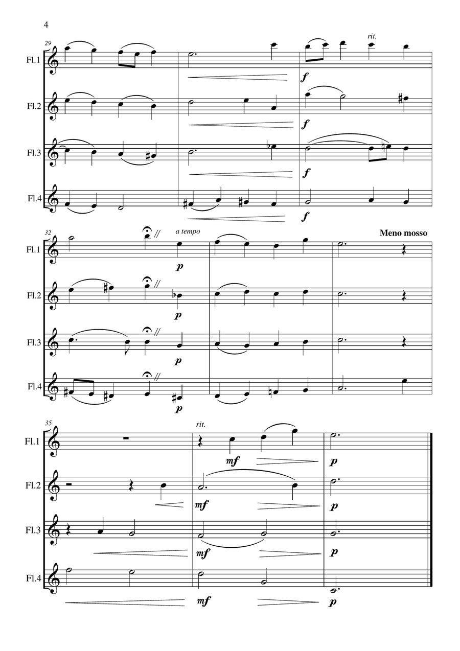 O Sacred Head, Surrounded Flute Quartet scores gallery preview page 5