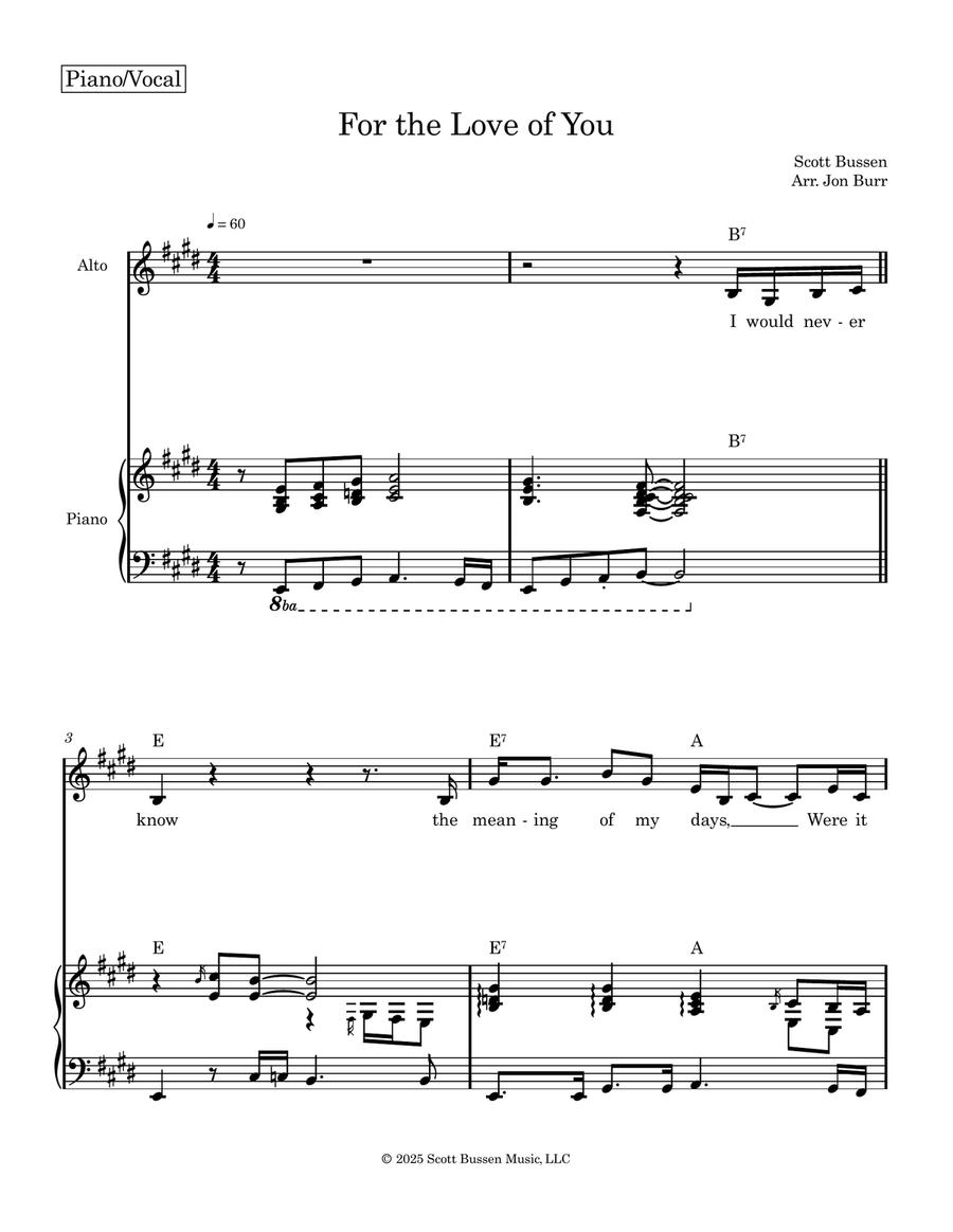 For the Love of You For the Love of You Piano, Vocal scores gallery preview page 1