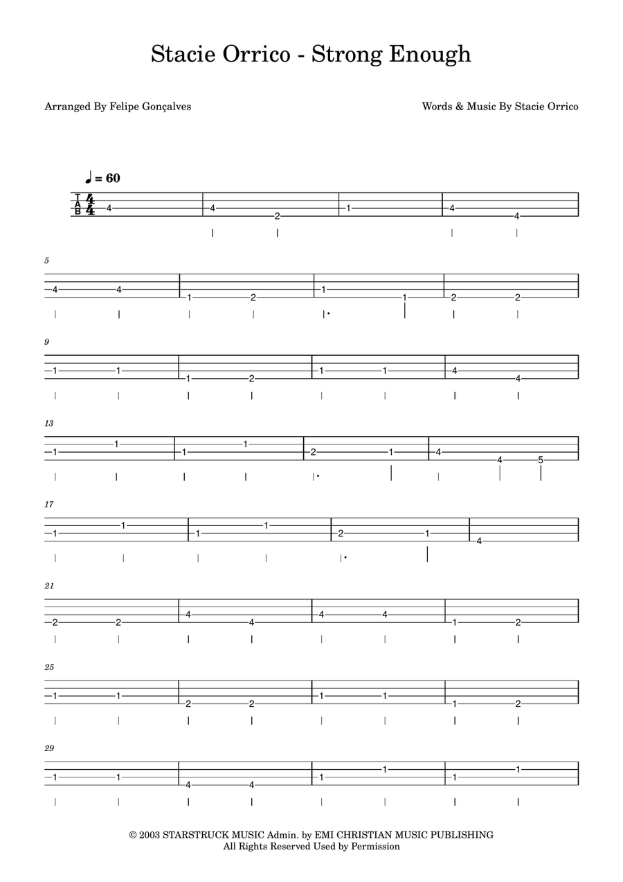 Strong Enough Strong Enough Acoustic Guitar scores gallery preview page 1