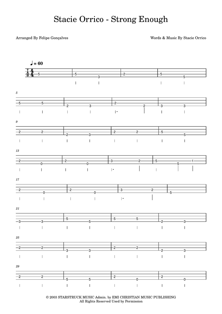 Strong Enough Strong Enough Acoustic Guitar scores gallery preview page 1