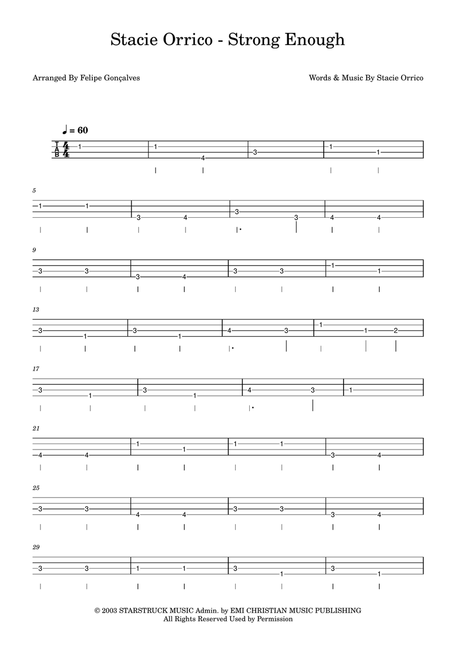 Strong Enough Strong Enough Acoustic Guitar scores gallery preview page 1