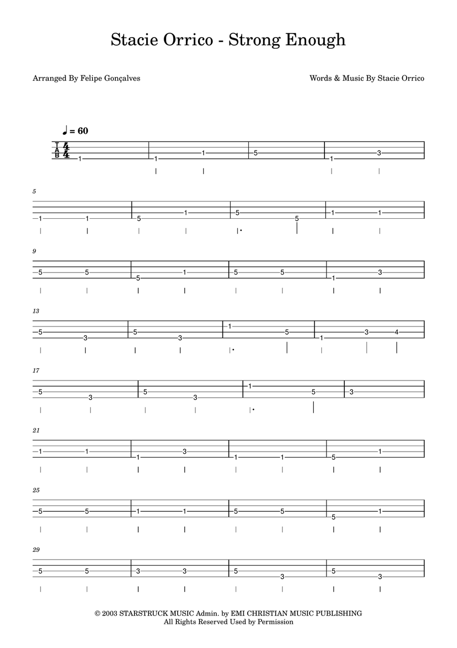 Strong Enough Strong Enough Acoustic Guitar scores gallery preview page 1