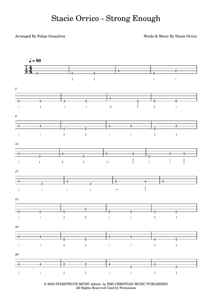 Strong Enough Strong Enough Acoustic Guitar scores gallery preview page 1