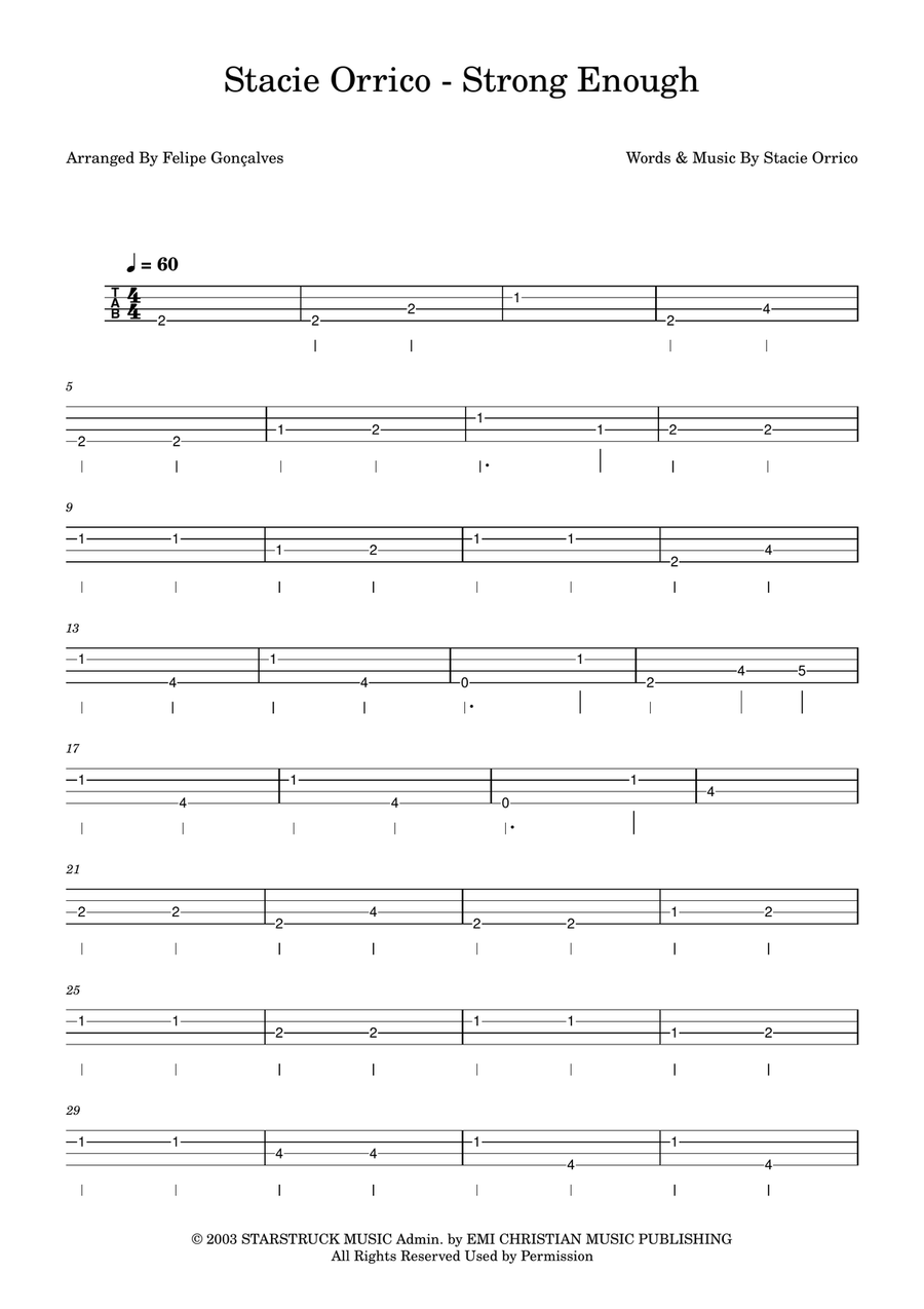 Strong Enough Strong Enough Acoustic Guitar scores gallery preview page 1