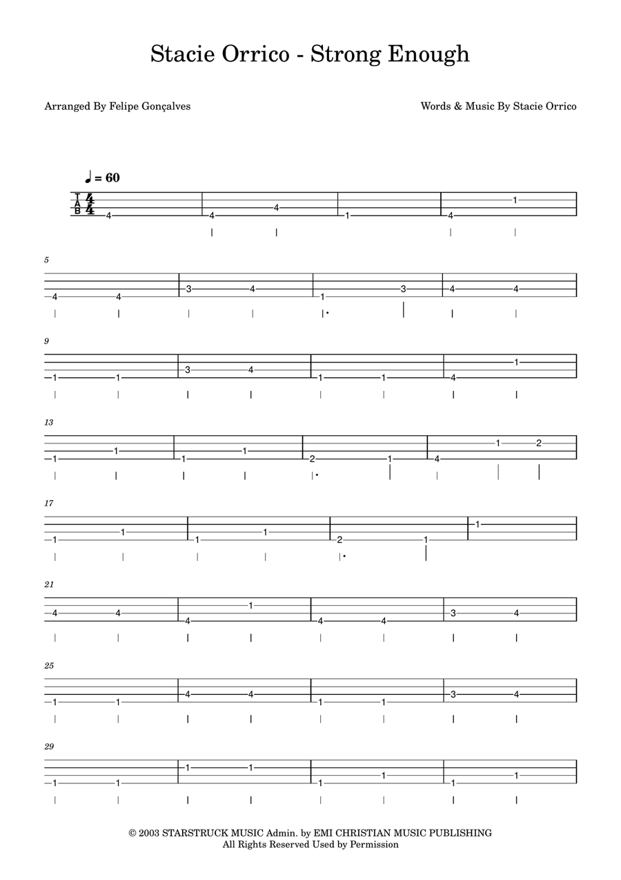 Strong Enough Strong Enough Acoustic Guitar scores gallery preview page 1