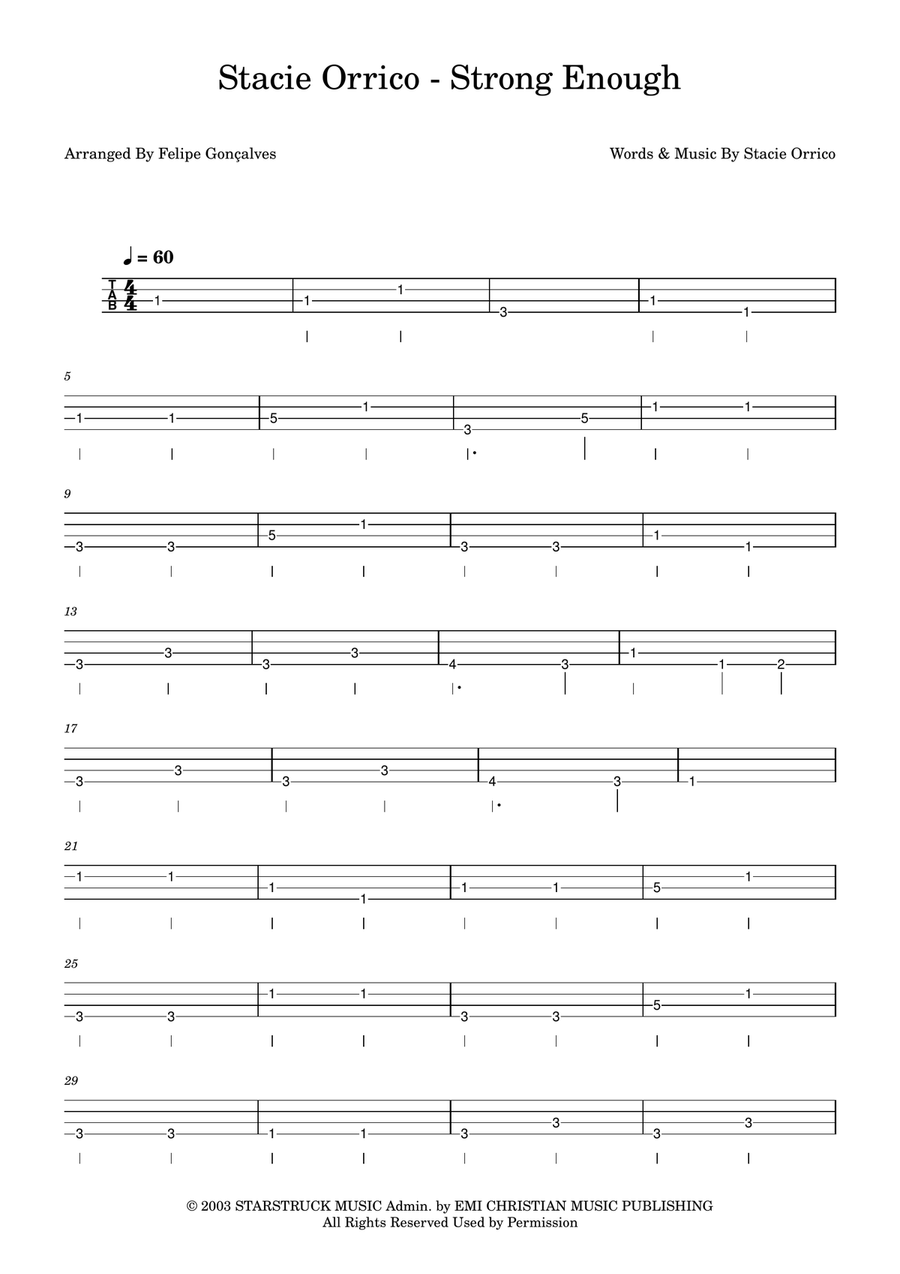 Strong Enough Strong Enough Acoustic Guitar scores gallery preview page 1