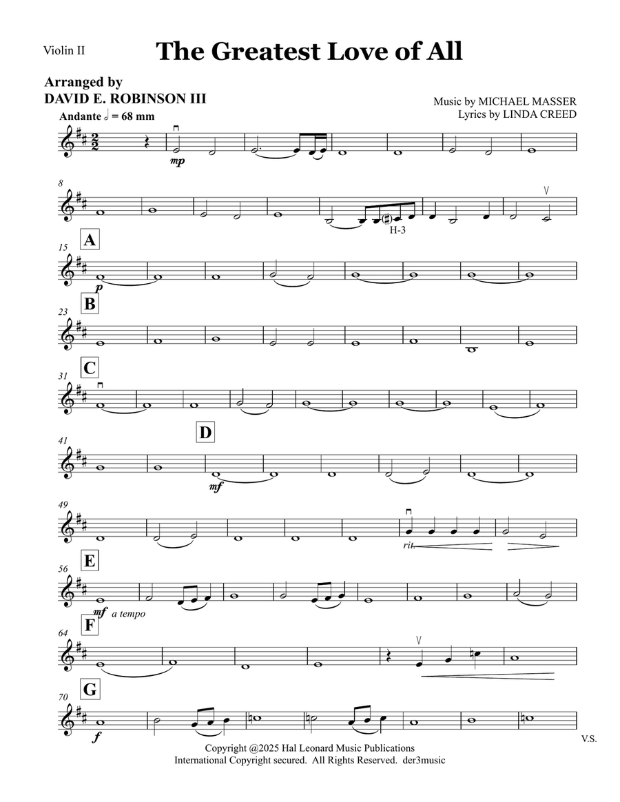 The Greatest Love Of All The Greatest Love Of All String Orchestra scores gallery preview page 3