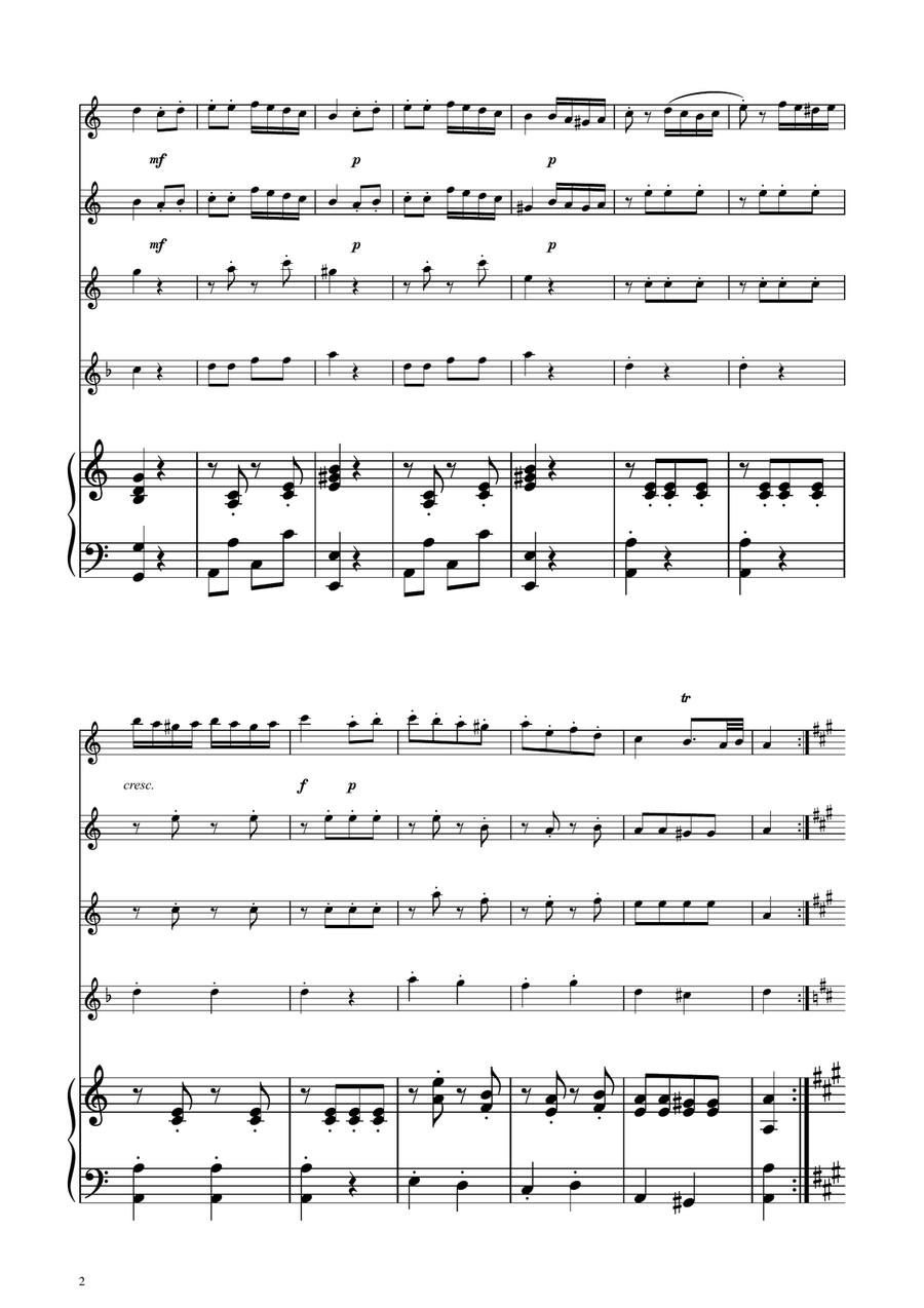 Turkish March - Flute Quartet Flute Quartet scores gallery preview page 2