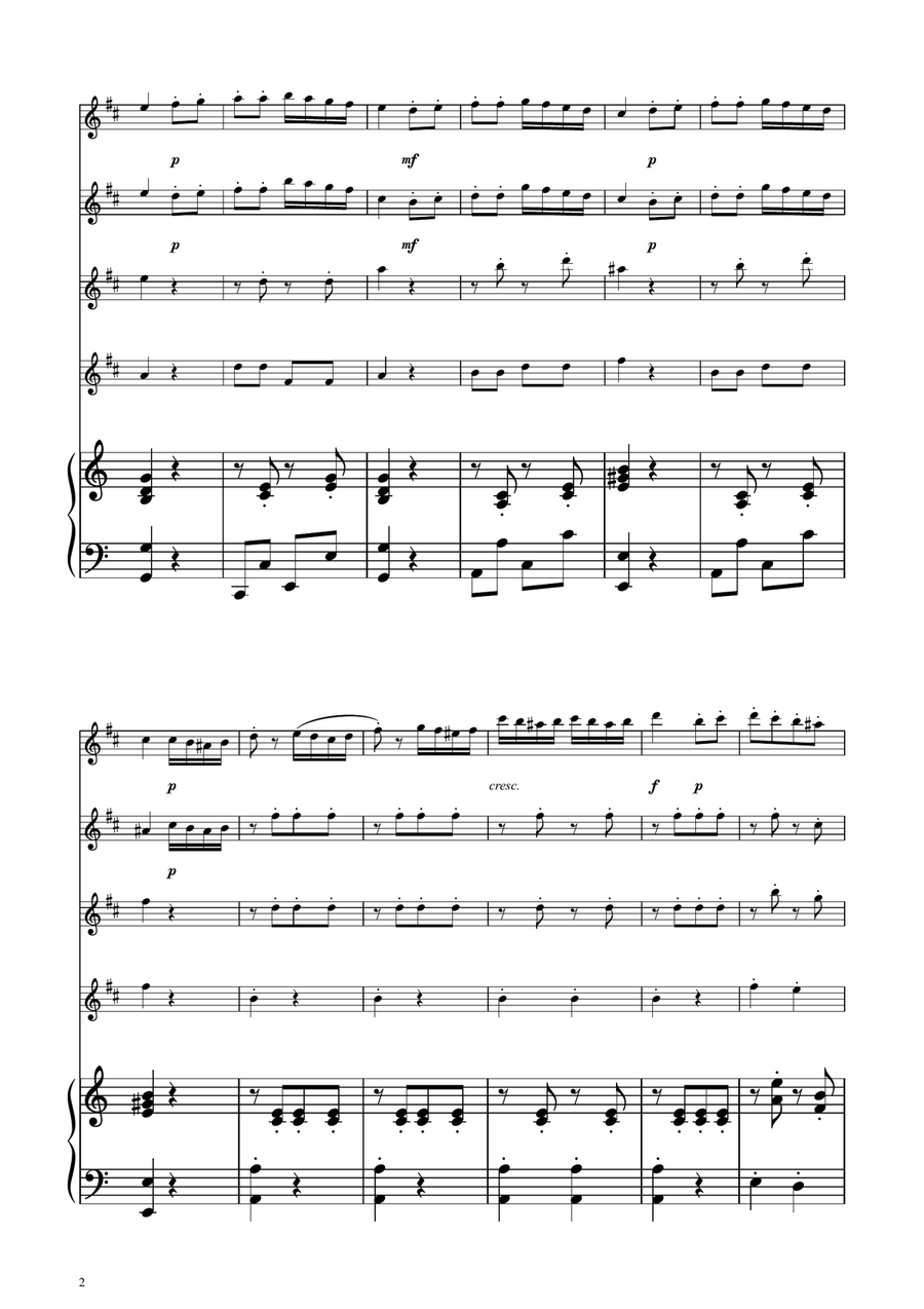 Turkish March - Clarinet Quartet Clarinet Quartet scores gallery preview page 2