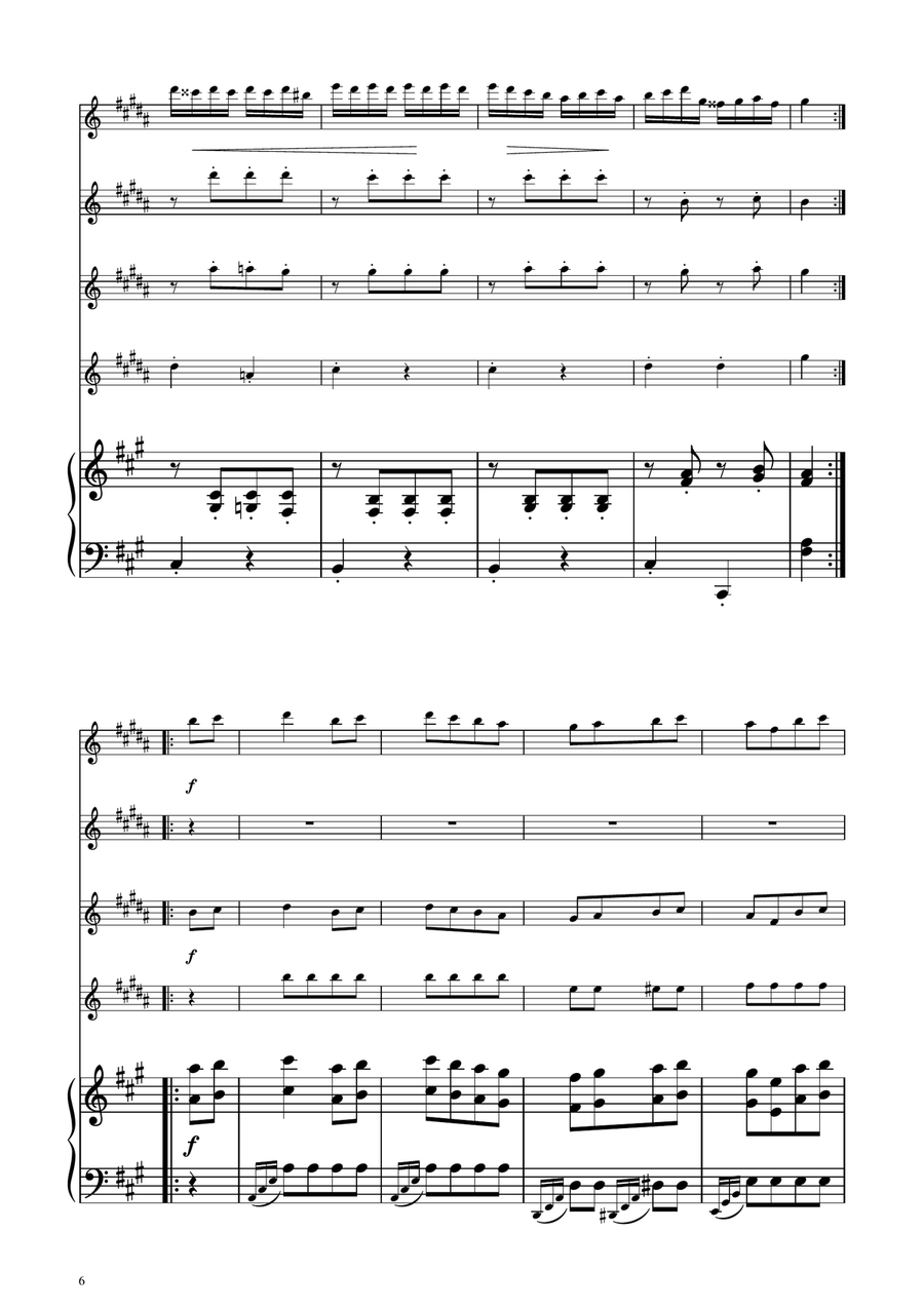 Turkish March - Clarinet Quartet Clarinet Quartet scores gallery preview page 6