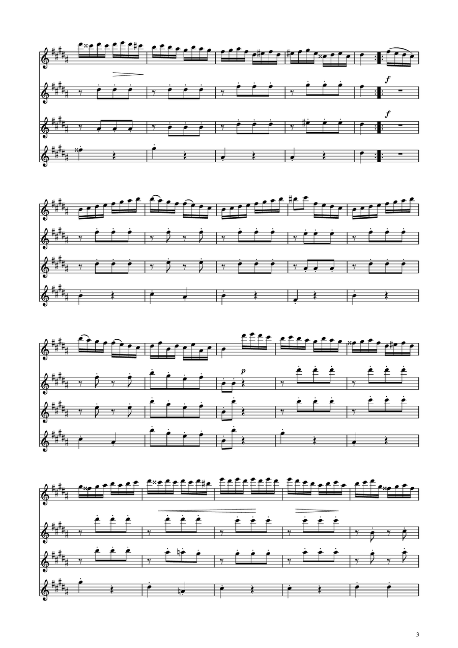 Turkish March - Clarinet Quartet Clarinet Quartet scores gallery preview page 3