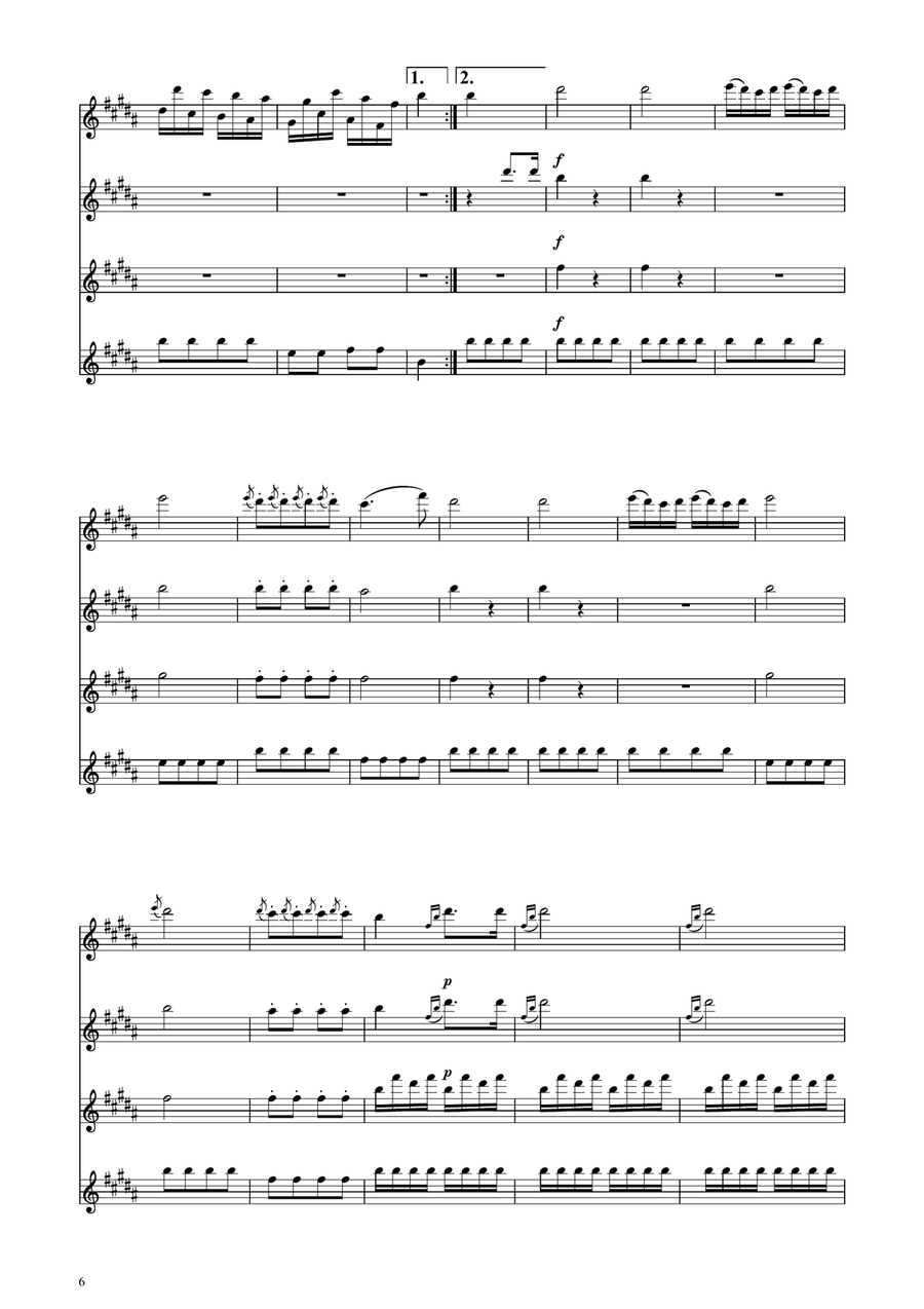 Turkish March - Clarinet Quartet Clarinet Quartet scores gallery preview page 6
