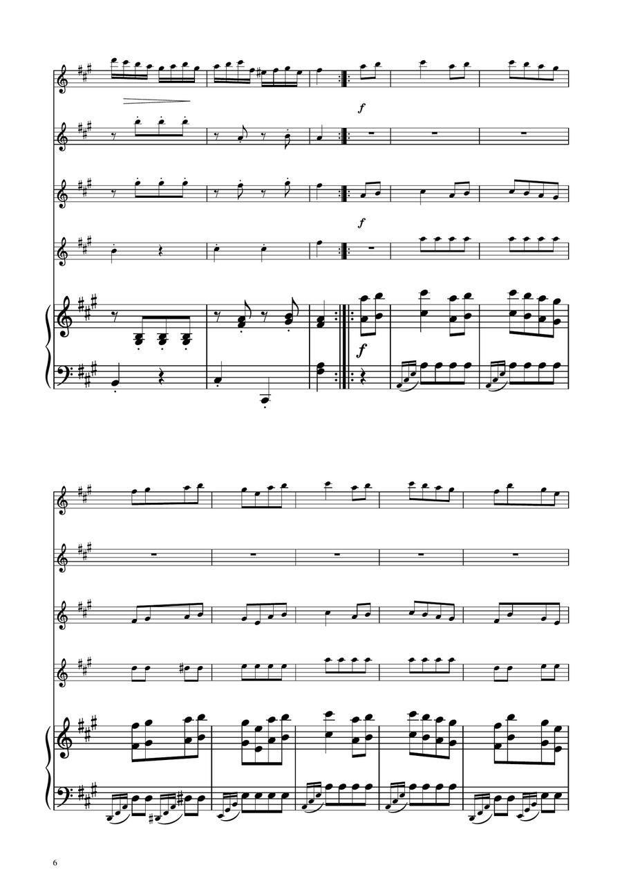 Turkish March - Violin Quartet String Quartet scores gallery preview page 6