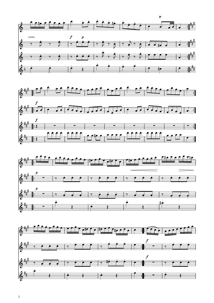 Turkish March - Flute Quartet Flute Quartet scores gallery preview page 2