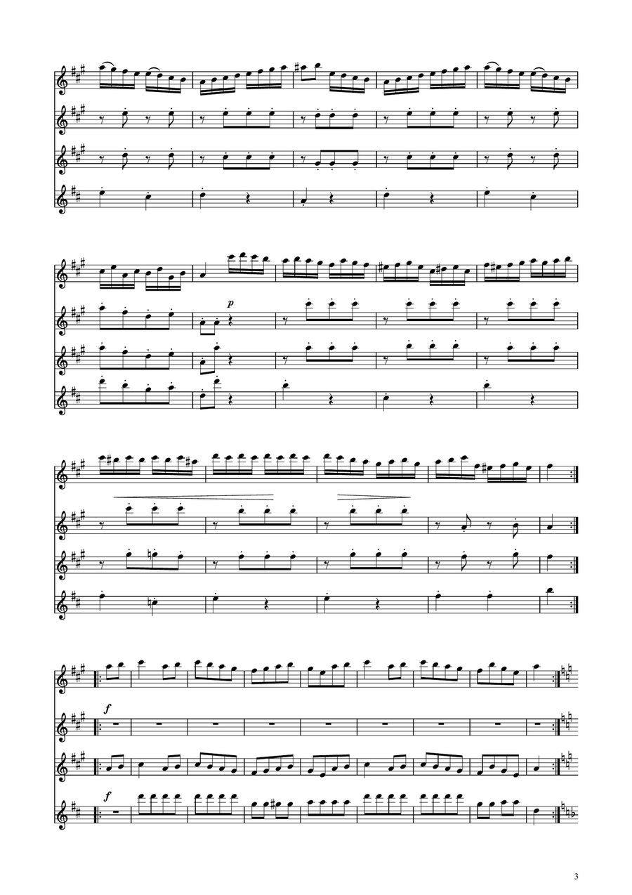 Turkish March - Flute Quartet Flute Quartet scores gallery preview page 3