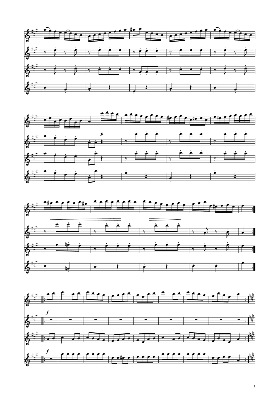 Turkish March - Flute Quartet Flute Quartet scores gallery preview page 3