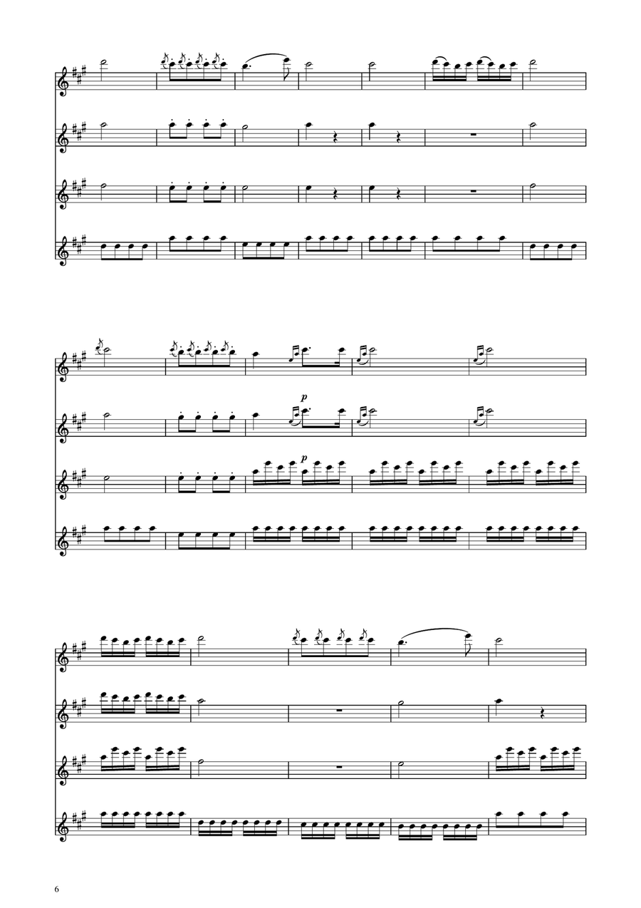 Turkish March - Flute Quartet Flute Quartet scores gallery preview page 6