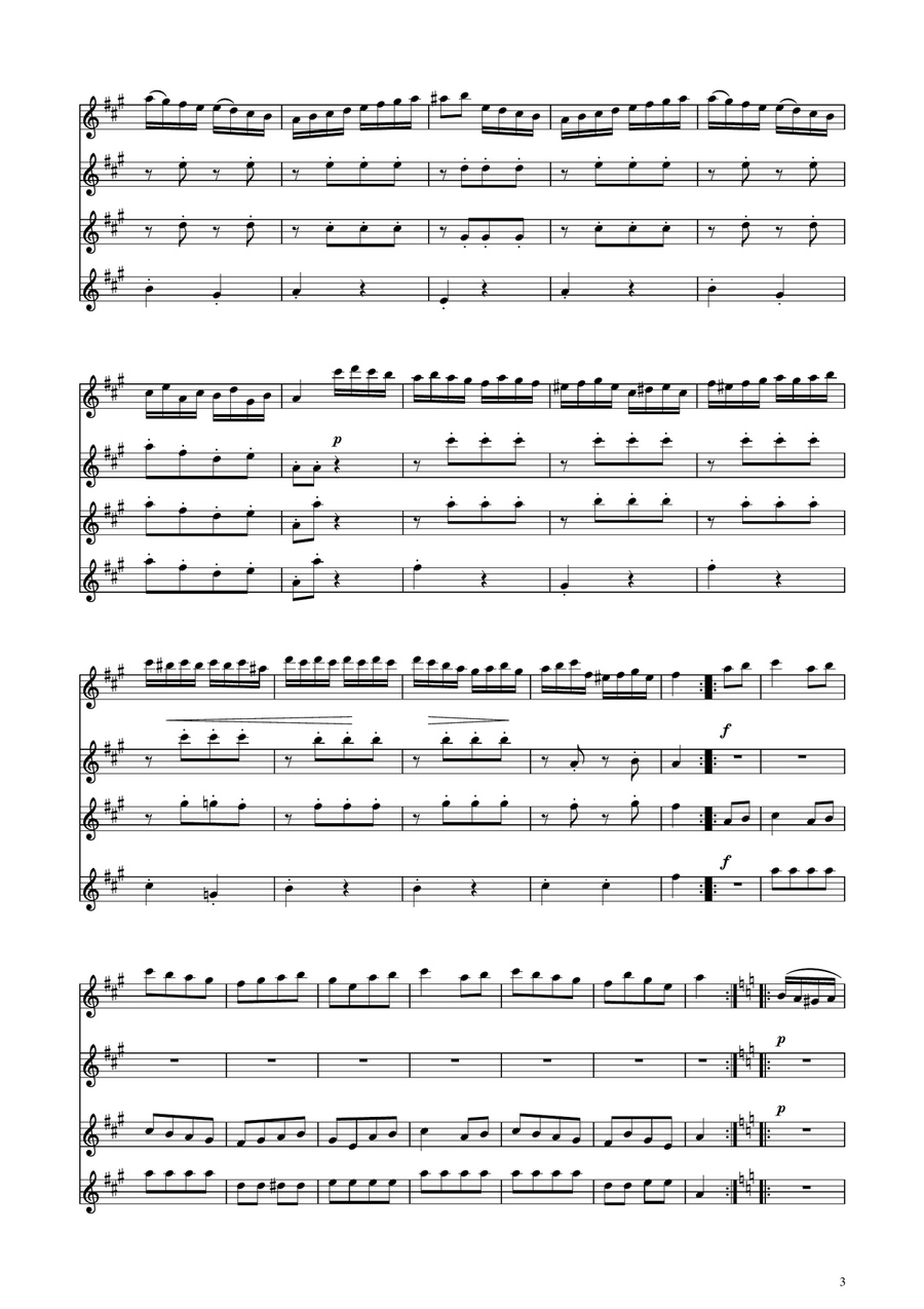 Turkish March - Violin Quartet String Quartet scores gallery preview page 3