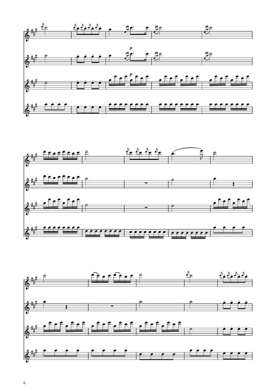 Turkish March - Violin Quartet String Quartet scores gallery preview page 6