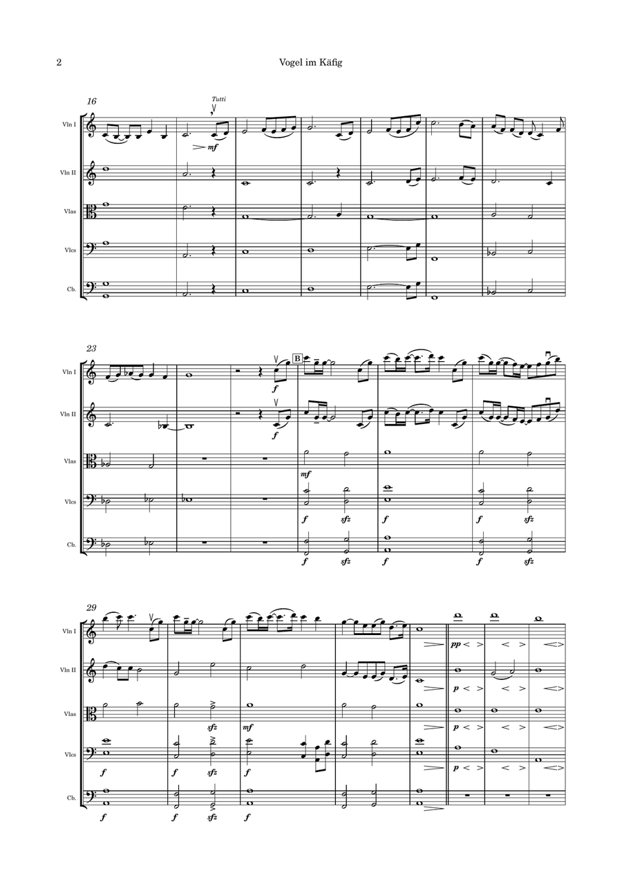Vogel Im Kafig Vogel Im Kafig String Orchestra scores gallery preview page 2