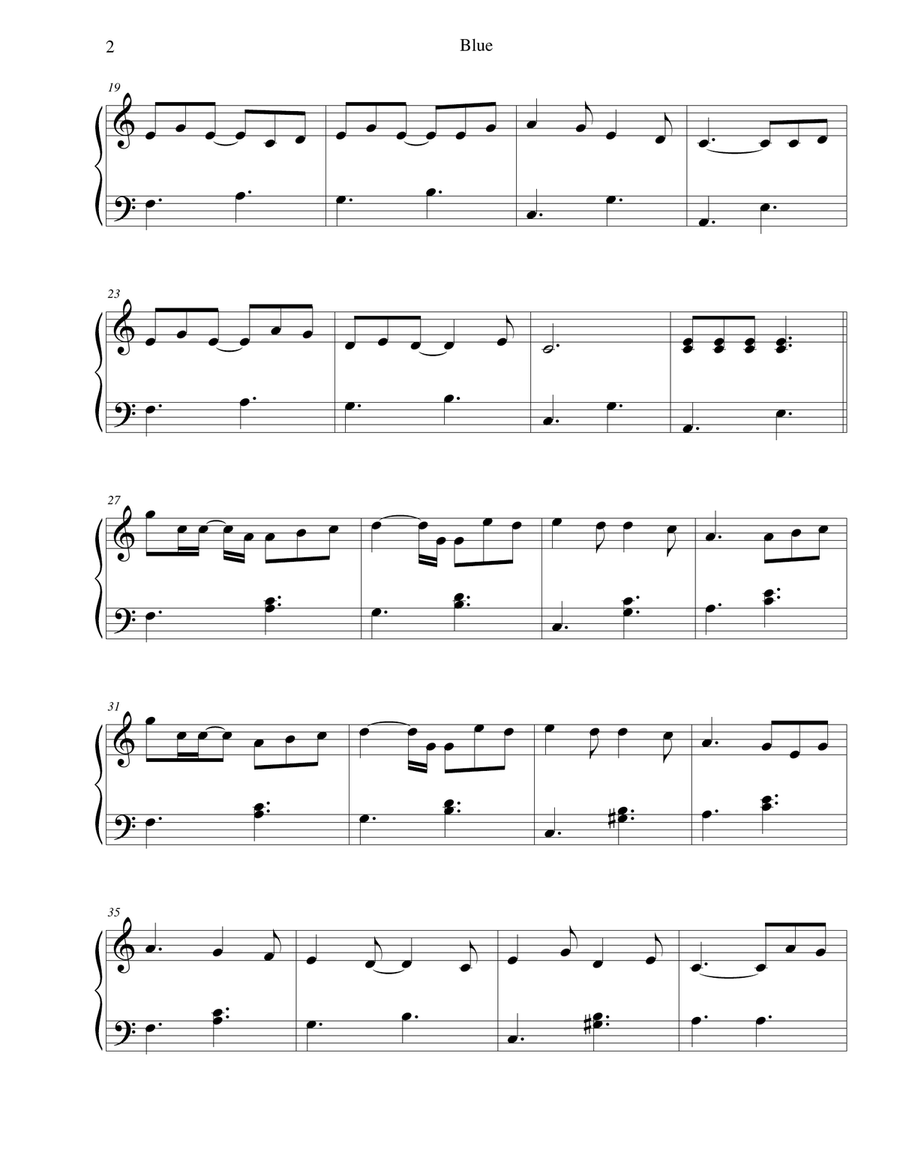 Blue - C major Blue - C major Easy Piano scores gallery preview page 2